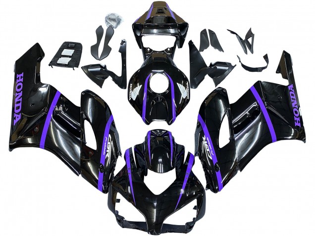 2004-2005 Honda CBR1000RR Motorcycle Fairings - Glossy Black Purple Stripe Australia for Sale