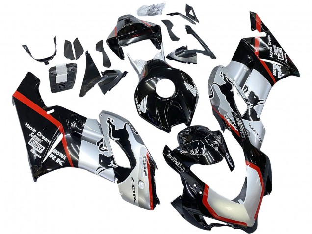 2004-2005 Honda CBR1000RR Motorcycle Fairings - Silver Glossy Black Red Stripe Australia for Sale