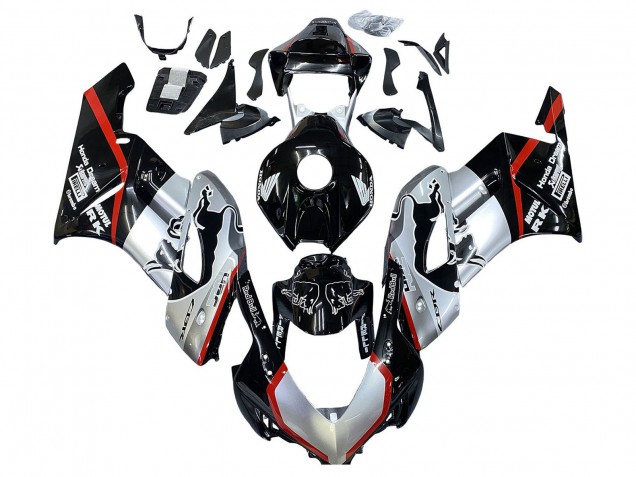 2004-2005 Honda CBR1000RR Motorcycle Fairings - Silver Glossy Black Red Stripe Australia for Sale