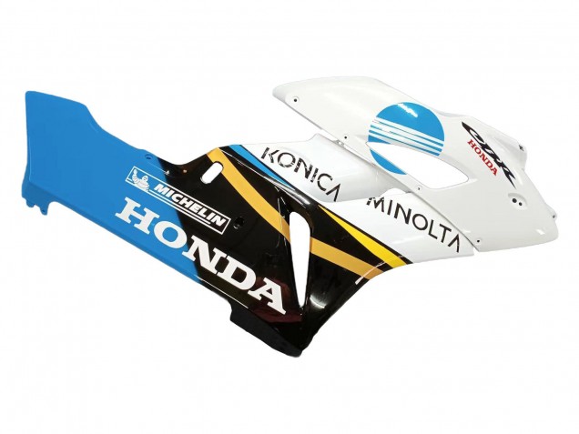 2004-2005 Honda CBR1000RR Motorcycle Fairings - White Light Blue Yellow Black Konica Minolta Australia for Sale