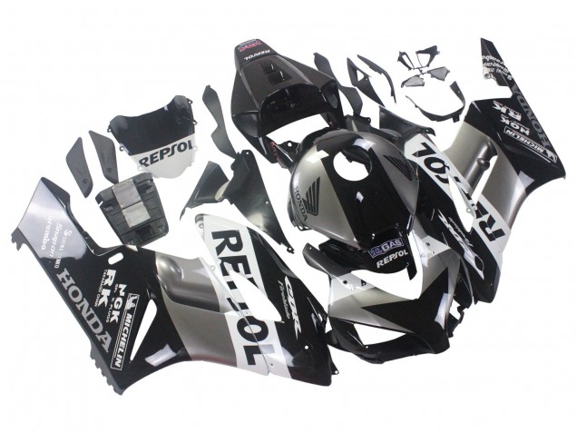 2004-2005 Honda CBR1000RR Motorcycle Fairing Kits - Silver White Glossy Black Repsol Australia for Sale