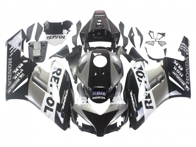 2004-2005 Honda CBR1000RR Motorcycle Fairing Kits - Silver White Glossy Black Repsol Australia for Sale