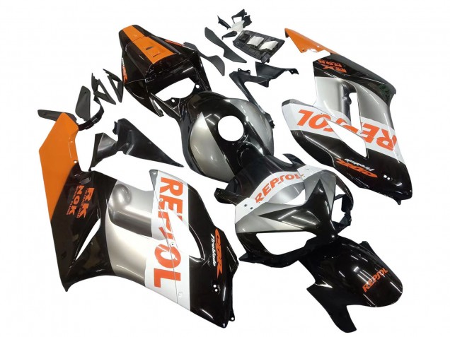 2004-2005 Honda CBR1000RR Motorcycle Fairings - Orange Silver Glossy Black Repsol Australia for Sale