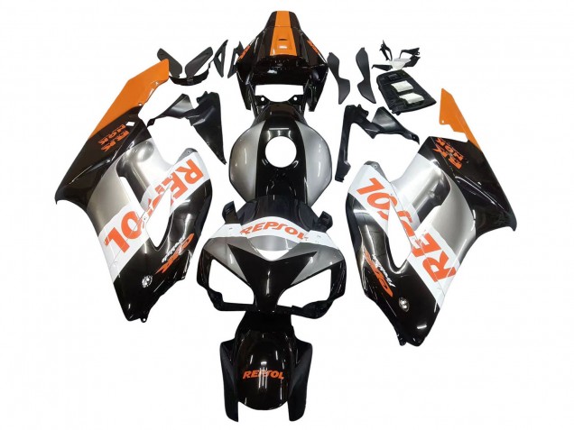 2004-2005 Honda CBR1000RR Motorcycle Fairings - Orange Silver Glossy Black Repsol Australia for Sale
