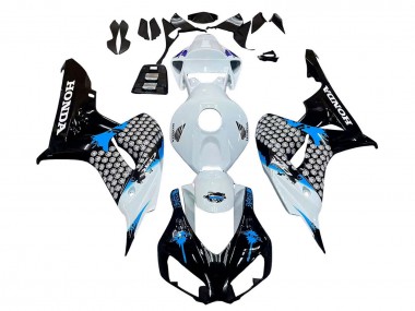 2006-2007 Honda CBR1000RR Motorcycle Fairing - White Blue Glossy Black Australia for Sale
