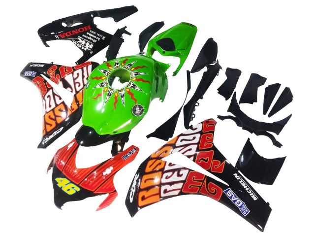 2008-2011 Honda CBR1000RR Motorcycle Fairings - Green Orange Glossy Black Rossi Michelin 46 Australia for Sale