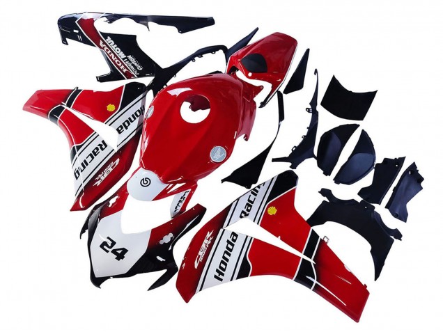 2008-2011 Honda CBR1000RR Motorcycle Fairings - White Red Glossy Black Racing 24 Australia for Sale