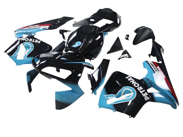 2003-2004 Honda CBR600RR Motorcycle Fairings - Light Blue Red Glossy Black Dunlop Australia for Sale