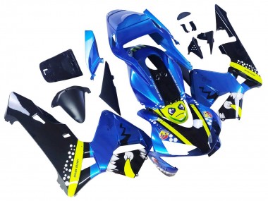 2003-2004 Honda CBR600RR Motorcycle Fairings - Blue Neon Yellow Glossy Black Shark Australia for Sale