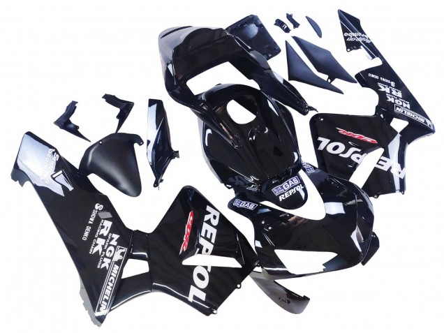 2003-2004 Honda CBR600RR Motorcycle Fairings - Glossy Black White Repsol Australia for Sale