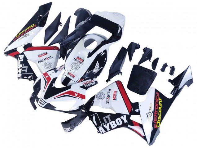 2003-2004 Honda CBR600RR Motorcycle Fairings - White Red Glossy Black DENSO Rimont Australia for Sale