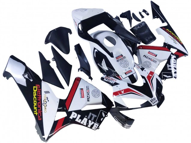 2003-2004 Honda CBR600RR Motorcycle Fairings - White Red Glossy Black DENSO Rimont Australia for Sale