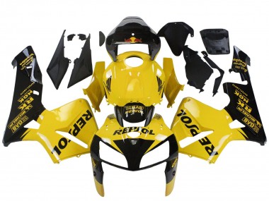 2005-2006 Honda CBR600RR Motorcycle Fairings - Yellow Black Repsol Australia for Sale