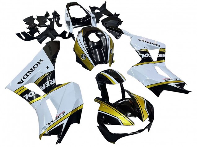 2013-2023 Honda CBR600RR Motorcycle Fairings - White Gold Glossy Black Repsol Australia for Sale