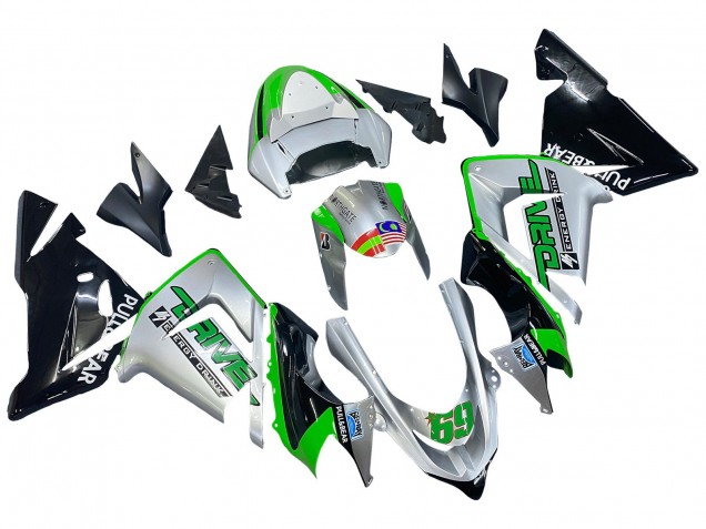 2004-2005 Kawasaki ZX10R Motorcycle Fairings - Green Silver Black 69 Australia for Sale
