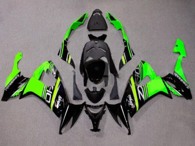 2008-2010 Kawasaki ZX10R Motorcycle Fairings - Green White Glossy Black Australia for Sale