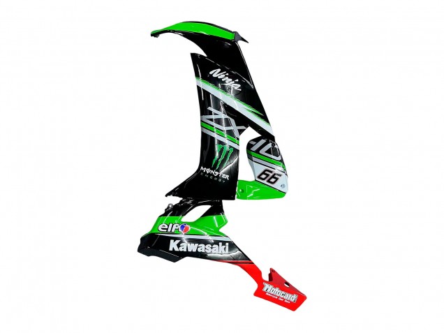 2008-2010 Kawasaki ZX10R Motorcycle Fairings - Green White Red Black Monster Elf 66 Australia for Sale