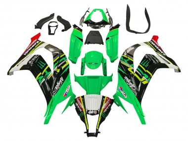 2011-2015 Kawasaki ZX10R Motorcycle Fairings - Green Yellow Black White Elf Monster Australia for Sale