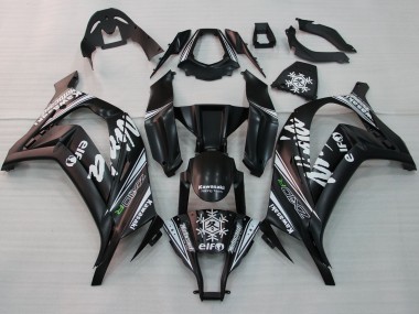 2011-2015 Kawasaki ZX10R Motorcycle Fairings - Glossy Black White Elf Snow Decal Australia for Sale