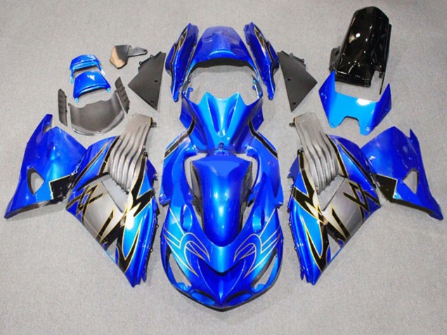 2006-2011 Kawasaki ZX14R ZZR1400 Motorcycle Fairings - Blue Grey Australia for Sale