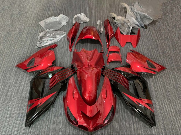 2006-2011 Kawasaki ZX14R ZZR1400 Motorcycle Fairing - Red Glossy Black Australia for Sale