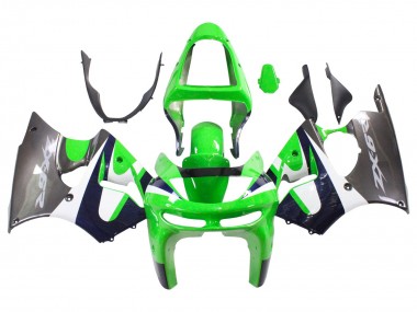 1998-1999 Kawasaki ZX6R Motorcycle Fairings - Green White Dark Blue Silver Australia for Sale