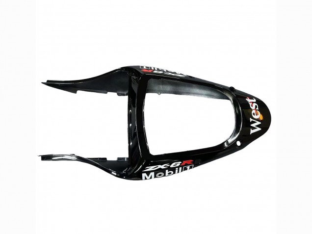 2000-2002 Kawasaki ZX6R Motorcycle Fairings - Glossy Black White West Michelin Australia for Sale