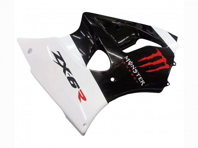 2000-2002 Kawasaki ZX6R Motorcycle Fairings - White Black Red Monster Australia for Sale