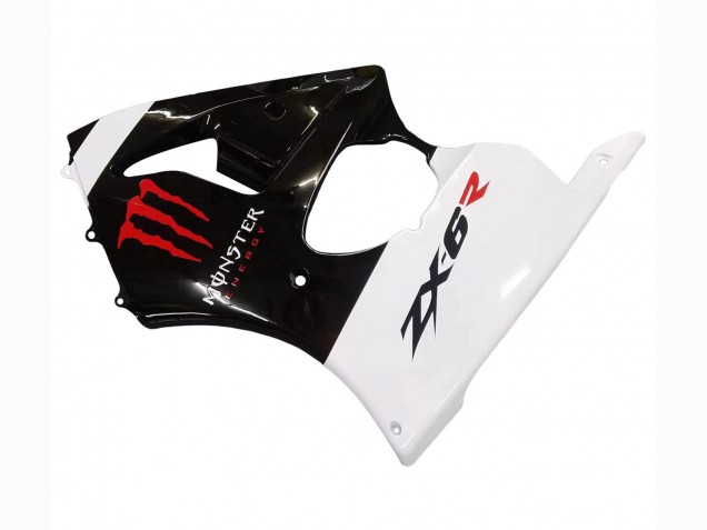 2000-2002 Kawasaki ZX6R Motorcycle Fairings - White Black Red Monster Australia for Sale