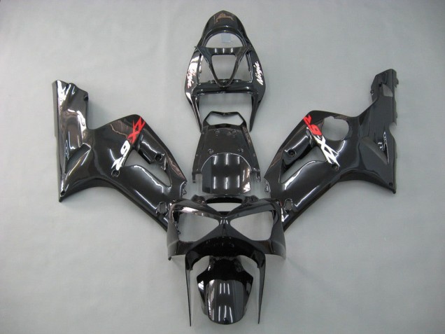 2003-2004 Kawasaki ZX6R Motorcycle Fairings - Glossy Black Australia for Sale