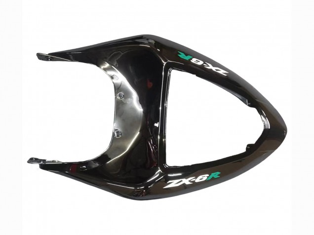 2005-2006 Kawasaki ZX6R Motorcycle Fairing - Glossy Black Green Flame Australia for Sale