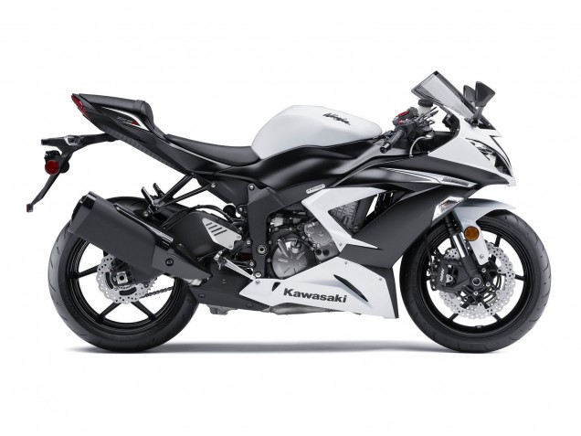 2009-2012 Kawasaki ZX6R Motorcycle Fairing - White Matte Black Australia for Sale