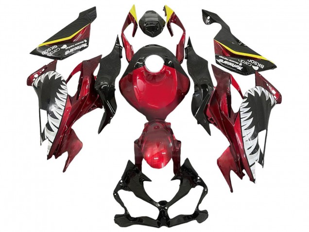 2013-2018 Kawasaki ZX6R Motorcycle Fairings - Red Yellow Black White Shark Australia for Sale