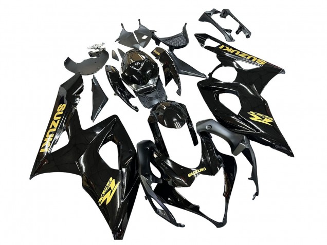 2005-2006 Suzuki GSXR 1000 Motorcycle Fairings - Glossy Black Gold Decal Australia for Sale