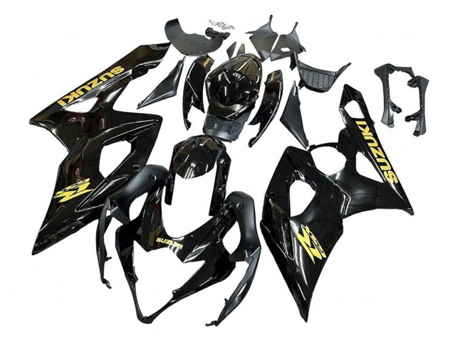 2005-2006 Suzuki GSXR 1000 Motorcycle Fairings - Glossy Black Gold Decal Australia for Sale