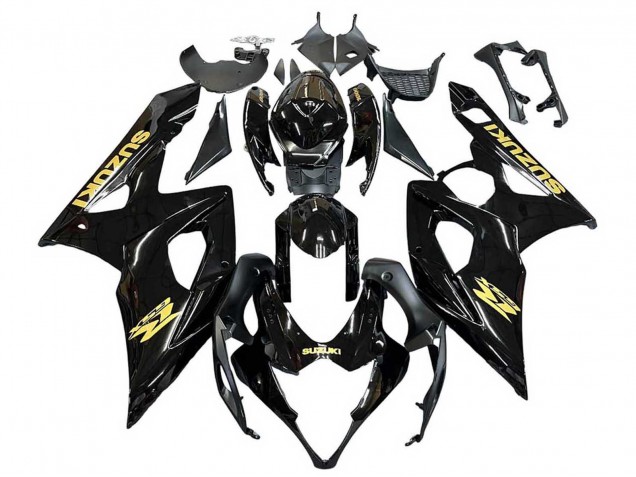 2005-2006 Suzuki GSXR 1000 Motorcycle Fairings - Glossy Black Gold Decal Australia for Sale