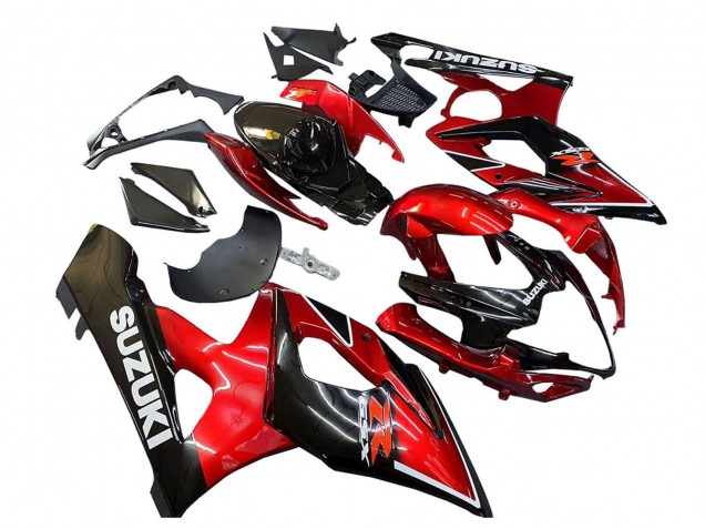 2005-2006 Suzuki GSXR 1000 Motorcycle Fairings - Red Glossy Black Australia for Sale
