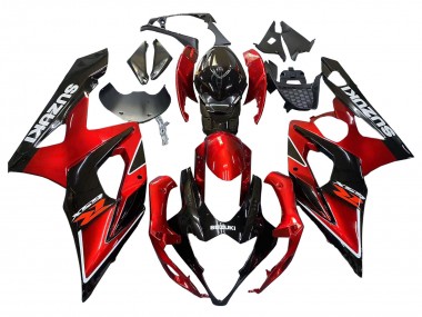 2005-2006 Suzuki GSXR 1000 Motorcycle Fairings - Red Glossy Black Australia for Sale