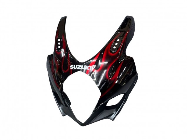 2007-2008 Suzuki GSXR 1000 Motorcycle Fairings - Black Red Flame Australia for Sale