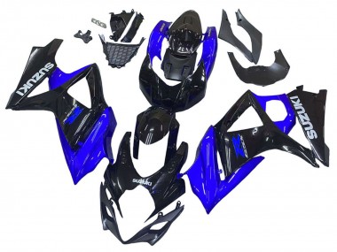 2007-2008 Suzuki GSXR 1000 Motorcycle Fairing Kits - Blue Glossy Black Australia for Sale