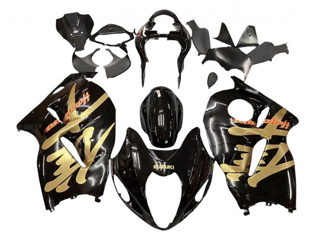 1996-2007 Suzuki GSXR 1300 Hayabusa Motorcycle Fairings - Glossy Black Gold Hayabusa Australia for Sale