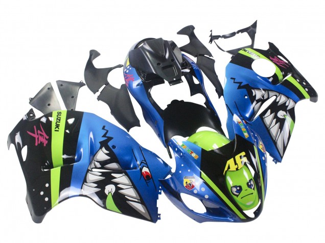 1996-2007 Suzuki GSXR 1300 Hayabusa Motorcycle Fairings - Blue Green Shark 46 Australia for Sale