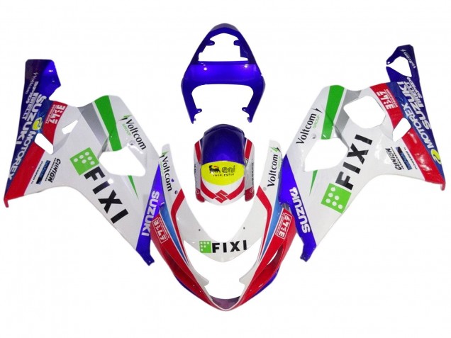 2004-2005 Suzuki GSXR 600 / GSXR 750 Motorcycle Fairings - White Blue Red Yellow Green Fixi Australia for Sale