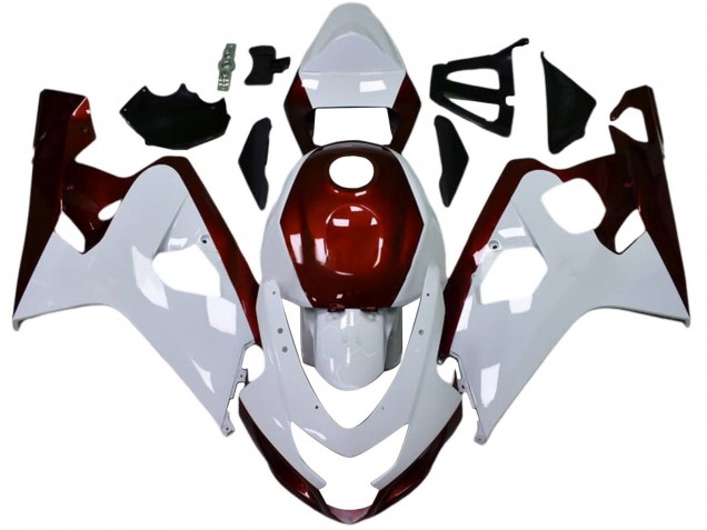 2004-2005 Suzuki GSXR 600 / GSXR 750 Motorcycle Fairings - White Candy Red Black Australia for Sale
