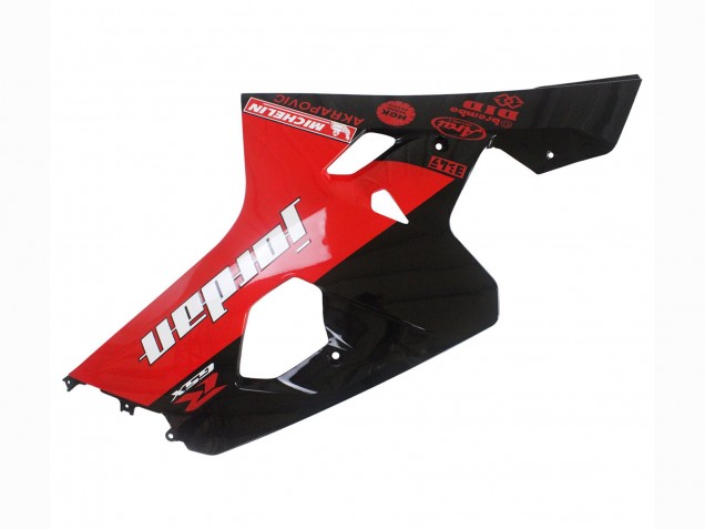 2004-2005 Suzuki GSXR 600 / GSXR 750 Motorcycle Fairings - Glossy Black Red Jordan Michelin Australia for Sale