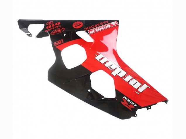 2004-2005 Suzuki GSXR 600 / GSXR 750 Motorcycle Fairings - Glossy Black Red Jordan Michelin Australia for Sale