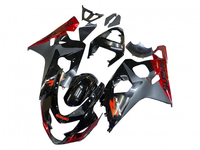 2004-2005 Suzuki GSXR 600 / GSXR 750 Motorcycle Fairings - Black Grey Red Australia for Sale