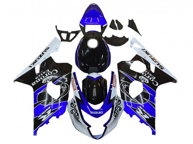2004-2005 Suzuki GSXR 600 / GSXR 750 Motorcycle Fairing - White Blue Black Corona Motul Australia for Sale