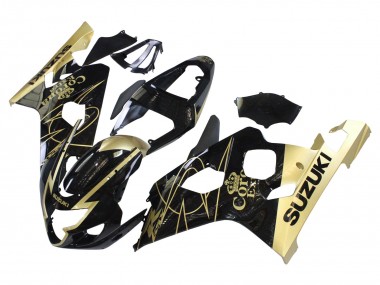 2004-2005 Suzuki GSXR 600 / GSXR 750 Motorcycle Fairings - Glossy Black Gold Corona Australia for Sale
