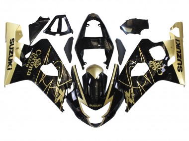 2004-2005 Suzuki GSXR 600 / GSXR 750 Motorcycle Fairings - Glossy Black Gold Corona Australia for Sale
